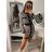 Šaty úpletové dlouhý rukáv dámské (S/M ONE SIZE) ITALSKá MODA IMBM22473