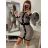 Šaty úpletové dlouhý rukáv dámské (S/M ONE SIZE) ITALSKá MODA IMBM22473