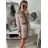 Šaty úpletové dlouhý rukáv dámské (S/M ONE SIZE) ITALSKá MODA IMBM22473