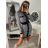 Šaty úpletové dlouhý rukáv dámské (S/M ONE SIZE) ITALSKá MODA IMBM22473