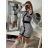 Šaty úpletové dlouhý rukáv dámské (S/M ONE SIZE) ITALSKá MODA IMBM22473