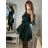 Šaty elegantní dlouhý rukáv dámské (S/M ONE SIZE) ITALSKÁ MÓDA IMPSH22v3852