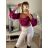 Top dlhý rukáv saténový  dámsky (S/M ONE SIZE) TALIANSKA MÓDA IMM22LS17258/DR biela S/M