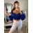 Top dlhý rukáv saténový  dámsky (S/M ONE SIZE) TALIANSKA MÓDA IMM22LS17258/DR biela S/M