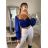 Top dlhý rukáv saténový  dámsky (S/M ONE SIZE) TALIANSKA MÓDA IMM22LS17258/DR biela S/M