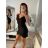 Šaty elegantné spoločenské na ramienka dámske (S/M ONE SIZE) TALIANSKA MÓDA IMM22ls20784/DR šedá tmavá S/M