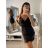Šaty elegantné spoločenské na ramienka dámske (S/M ONE SIZE) TALIANSKA MÓDA IMM22ls20784/DR šedá tmavá S/M