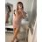 Šaty elegantné spoločenské na ramienka dámske (S/M ONE SIZE) TALIANSKA MÓDA IMM22ls20784/DR šedá tmavá S/M