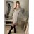 Šaty pletené s rolákom dlhý rukáv dámske (S/M ONE SIZE) TALIANSKA MÓDA IMWB22343/DR béžová S/M