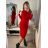 Šaty pletené s rolákem dlouhý rukáv dámské (S/M ONE SIZE) ITALSKÁ MÓDA IMM22MY21198/DR6 zelená