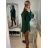 Šaty pletené oversize s rolákem dlouhý rukáv dámské (S/M/L ONE SIZE) ITALSKÁ MÓDA IMWGS223583 smaragdová S/M