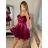 Šaty elegantní  bez rukávu dámské (S/M ONE SIZE) ITALSKÁ MÓDA IMPLS22B22947/DR S/M fuchsiová