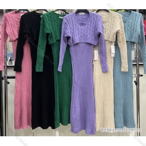 Šaty pletené dlhý rukáv dámske (S/ML/XL) TALIANSKA MÓDA IMWB22366