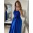 Šaty dlouhé plesové elegantní na ramínka dámské (S/M ONE SIZE) ITALSKÁ MÓDA IMPBB22O5728