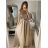 Šaty dlhé plesové elegantné na ramienka dámske (S/M ONE SIZE) TALIANSKA MÓDA IMPBB22O5728/DR hnedá