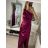 Šaty plesové dlhé elegantné bez rukávov dámske (S/M ONE SIZE) TALIANSKA MÓDA IMPBB22B22876/DR S/M vínová
