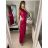 Šaty plesové dlhé elegantné bez rukávov dámske (S/M ONE SIZE) TALIANSKA MÓDA IMPBB22B22876/DR S/M vínová