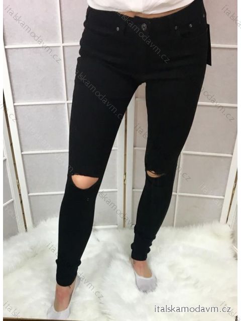 Nohavice riflové dámske skinny (34-42 / čierne) MISS ANNA IM918E04/DR