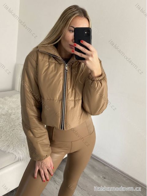Bunda dlouhý rukáv dámská (S/M ONE SIZE) ITALSKá MóDA IM322399/DR S/M hnědá