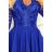 210-12 NICOLLE - šaty s dlhším chrbtom s čipkovaným výstrihom - CLASSIC BLUE