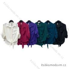 Košeľa/tunika košeľová dlhý rukáv dámska (S/M ONE SIZE) TALIANSKA MÓDA IMPLM22175690080