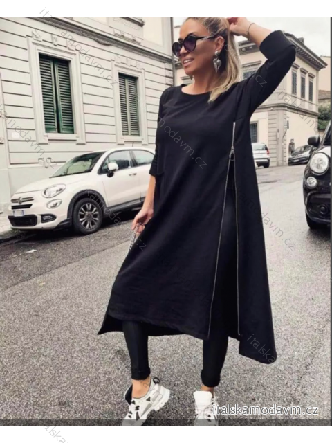 Šaty mikinové dlhý rukáv dámske (S/M ONE SIZE) TALIANSKA MÓDA IMPLI2220540felpato