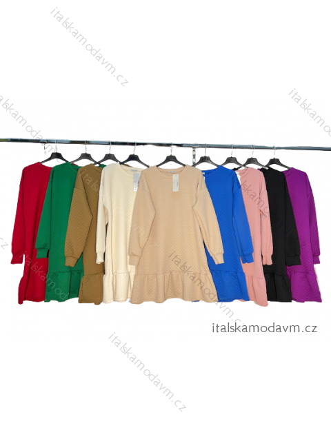 Šaty mikinové s kapucňou dlhý rukáv dámske nadrozmer (L/XL ONE SIZE) TALIANSKA MóDA IM4221080