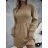 Šaty pletené dlhý rukáv dámske (S/M ONE SIZE) TALIANSKA MÓDA IMWGS223773
