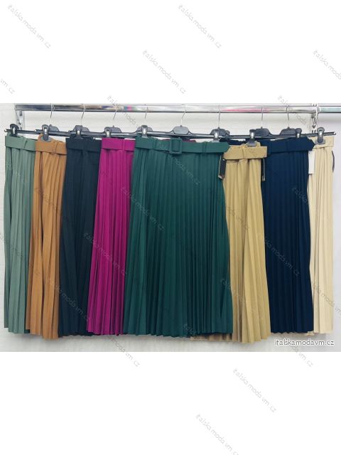 Sukně skládaná s páskem dámská (S/M ONE SIZE) ITALSKÁ MÓDA IMWD223778