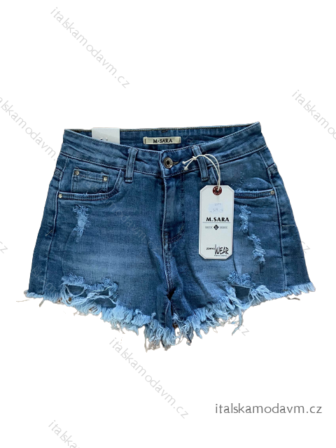ŠATKY ŠORTKY RIFLOVÉ DÁMSKE (XS-XL) M.SARA MSR22G3602/DR M modrá