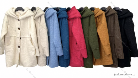 Kabát s kapucňou dlhý rukáv dámsky (S/M ONE SIZE) TALIANSKA MÓDA IMPLM22201900013
