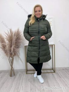 Kabát s kapucňou dlhý rukáv dámsky nadrozmer (50-52, 54-56) TURECKá MóDA TMLBL223563