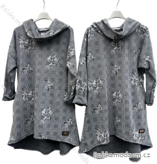 Šaty mikinové dlhý rukáv dámske (S/M/L/XL ONE SIZE) TALIANSKA MÓDA IMD22996