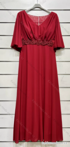 Šaty elegantné spoločenské krátky rukáv dámske nadrozmer (XL/2XL ONE SIZE) TALIANSKA MÓDA IMPSH2219168