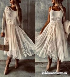 Šaty dlhé elegantné na ramienka dámske (S/M ONE SIZE) TALIANSKA MÓDA IMWC223875