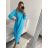 Šaty dlouhé maxi košilové dlouhý rukáv dámské (S/M/L ONE SIZE) ITALSKá MóDA IM4221031/DR M / L staroružová