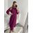Šaty dlouhé maxi košilové dlouhý rukáv dámské (S/M/L ONE SIZE) ITALSKá MóDA IM4221031/DR M / L staroružová