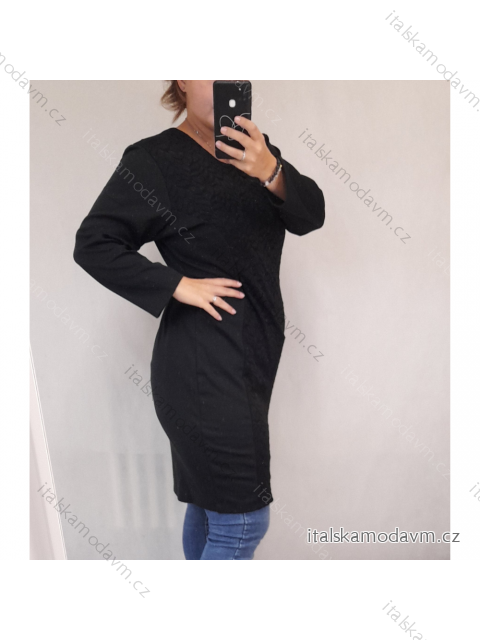 Šaty dlhý rukáv dámsky nadrozmerný (xl-8xl) ČESKÁ MÓDA CRM21PRAHA/DR 56 čierna