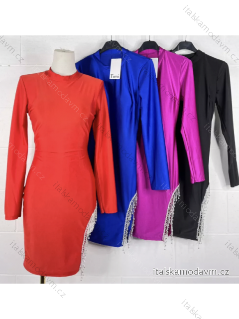 Šaty dlhý rukáv dámske (S/M ONE SIZE) TALIANSKA MÓDA IMPBB22A113021