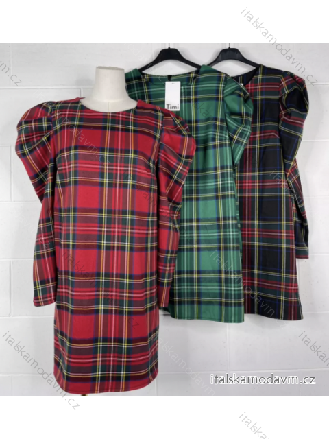 Šaty elegantní dlouhý rukáv dámské vánoční (S/M ONE SIZE) ITALSKÁ MÓDA IMPBB2294992a