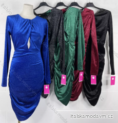 Šaty elegantný dlhý rukáv dámske (S/M ONE SIZE) TALIANSKA MÓDA IMPBB22B23026