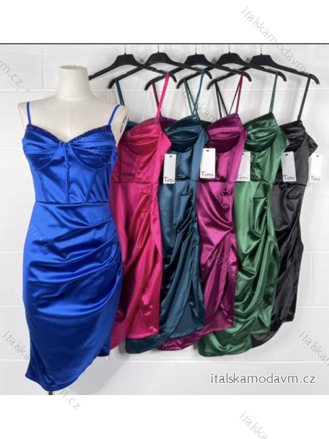 Šaty elegantné na ramienka dámske (S/M ONE SIZE) TALIANSKA MÓDA IMPBB22B23142