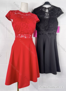 Šaty elegantný krátky rukáv dámske (S/M ONE SIZE) TALIANSKA MÓDA IMPBB22D530
