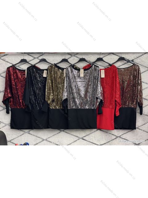 Šaty elegantné trblietavé dlhý rukáv dámske (S/M ONE SIZE) TALIANSKA MÓDA IMWDD223950