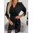 Šaty elegantní dlouhý rukáv dámské (S/M ONE SIZE) ITALSKÁ MÓDA IMWE223973