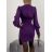 Šaty elegantní dlouhý rukáv dámské (S/M ONE SIZE) ITALSKÁ MÓDA IMWE223973