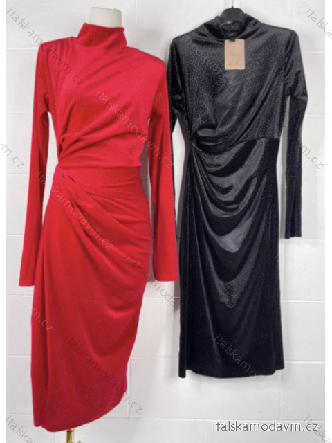 Šaty elegantný dlhý rukáv dámske (S/M ONE SIZE) TALIANSKA MÓDA IMPBB22I828103