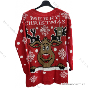 Šaty pletené/sveter predĺžený dlhý rukáv dámsky vianočný (S/M ONE SIZE) TALIANSKA MÓDA IMM22VN21447