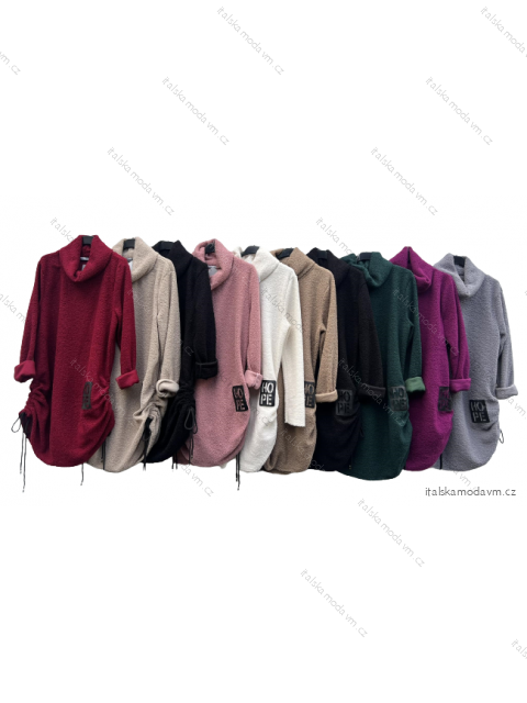 Šaty teplé s rolákom dlhý rukáv dámske (S/M/L ONE SIZE) TALIANSKA MÓDA IMD221030