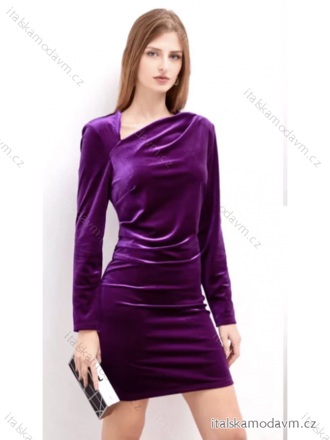 Šaty elegantný dlhý rukáv dámske (S/M ONE SIZE) TALIANSKA MÓDA IMPLI2275638